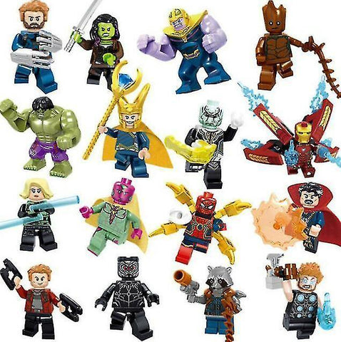 Action Toy Figures 16Pcs Marvel Super Heroes Fit Lego Avengers Infinity War Mini Figure Man Hulk