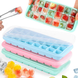 Ice Cube Mold Silicone Silicone Ice Cubes 3-pack 24 Cube Ice Cube Molds Ice Mold Tray Ice Cube Tray Stackable Ice Cube Containers With Lid Bpa F Flatware Sets