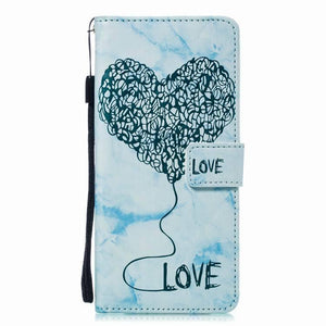 Amor Leather Case for LG K10 2018 - blue