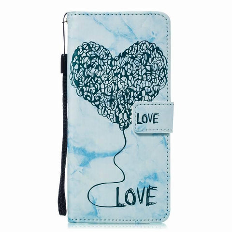 Amor Leather Case for LG K10 2018 - blue