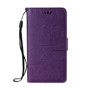 Elephant Pattern Leather Case for Samsung Galaxy Note 8 - Purple