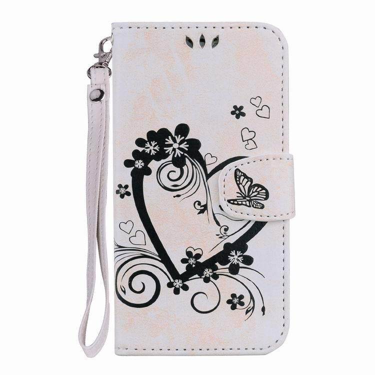 Amor pattern leather case with strap for Samsung Galaxy S8 Plus - Blanc