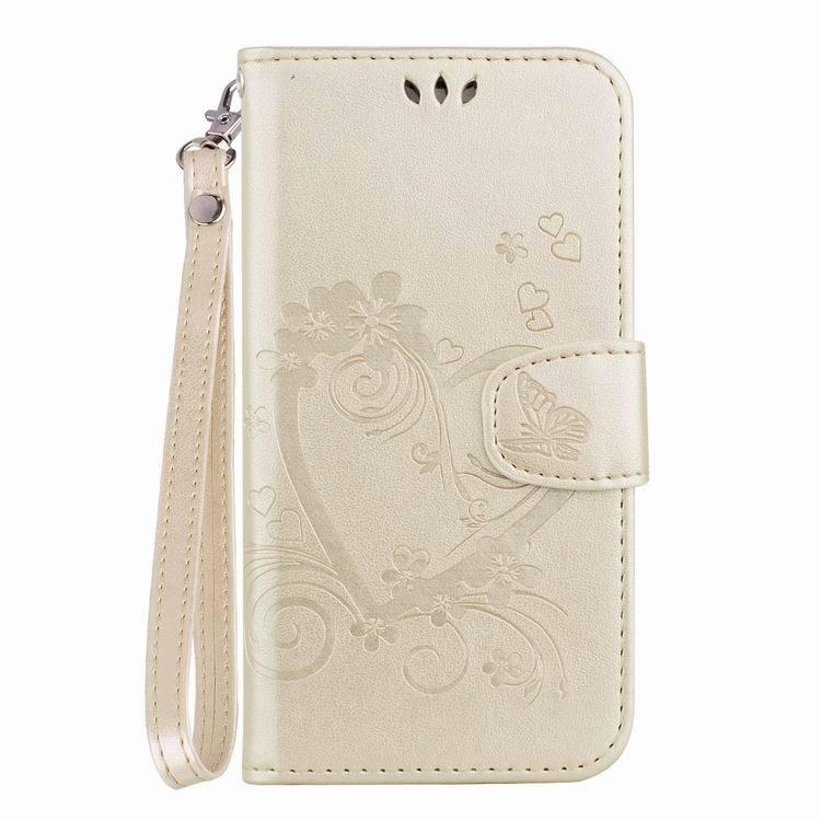 Amor pattern leather case with strap for Samsung Galaxy J2 Pro 2018 - Golden