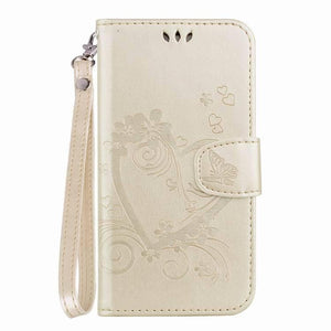 Amor pattern leather case with strap for Samsung Galaxy S9 Plus - Golden