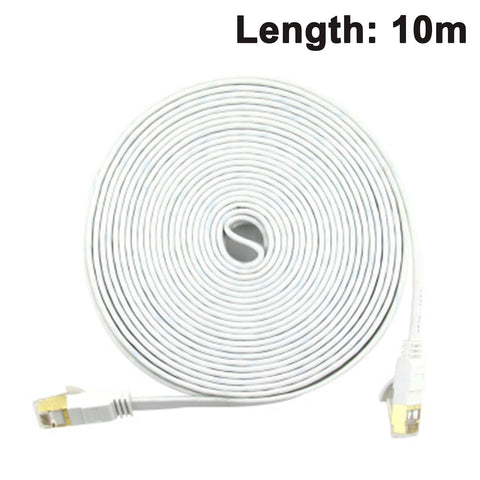 10m White Cat 7 Ethernet Cable 10gbit / S 600mhz Lan Cable Flat Network Cable Hubs & Switches