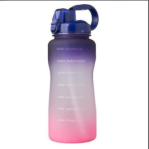 Water bottles outdoor water bottle large capacity sports water bottles lifting belt bounce cover with straw purple