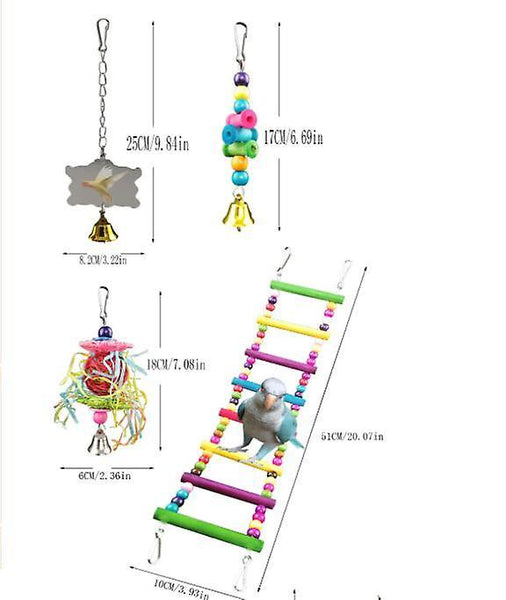 Bird toys pet parrot hanging toy chewing bite rattan balls swing bell training toys pet supplies|bird toys