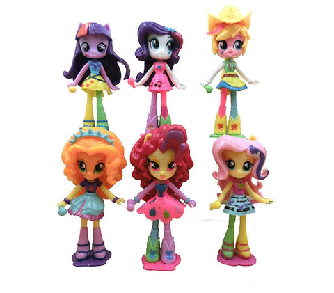 New 6pcs Pony Girl Figure Toy Pony Country Anime Doll Model ES444ES444