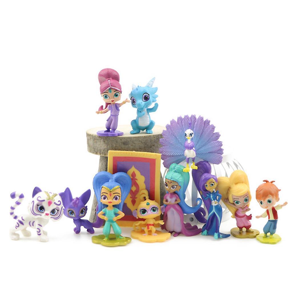 New 12pcs Shimmer And Shine Figure Toy Kids Birthday Gift ES902ES902