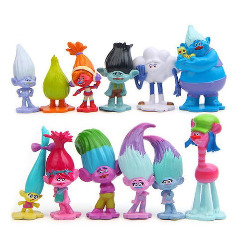 New 12pcs Figure Set Trolls Poppy Blanch Toy Doll Anime Collection ES935ES935