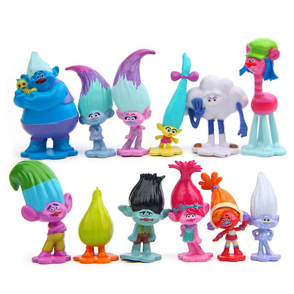 New 12pcs Trolls Magic Hair Poppy Branch Elf Figure Toy ES987ES987