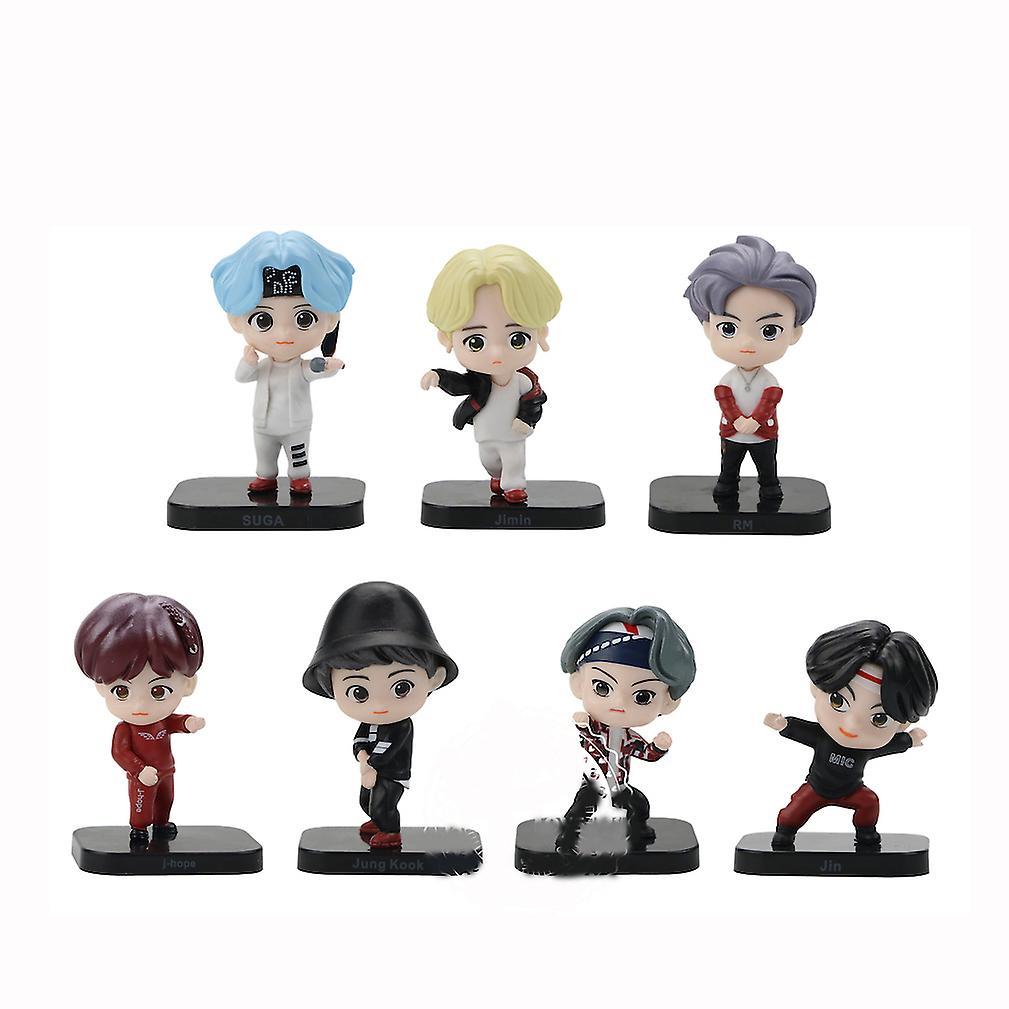 New 7pcs Bts Figure Toy Bangtan Boys Handsome Anime Doll Model ES1031ES1031