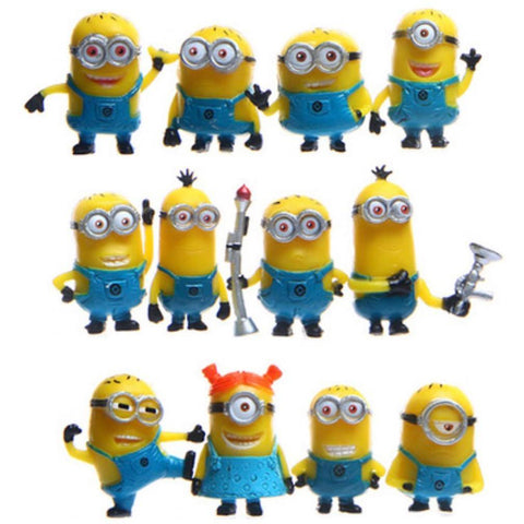 New 12pcs Mini Minions Despicable Me Figure Toy Micro Landscape ES1037ES1037