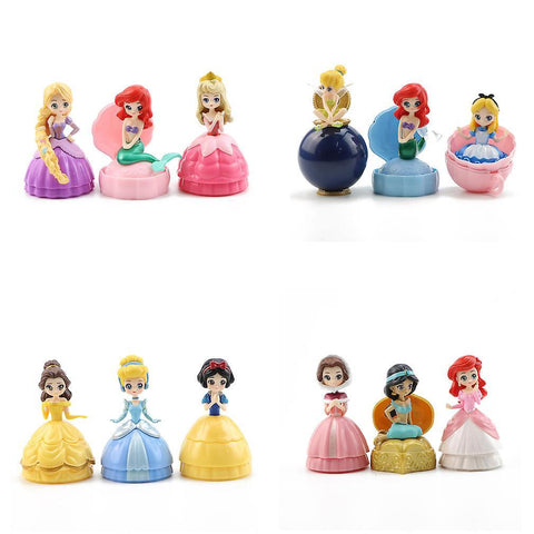 Kids Gifts Design 12 piece/lot Cinderella Mermaid Princess Figure Girls ES1057