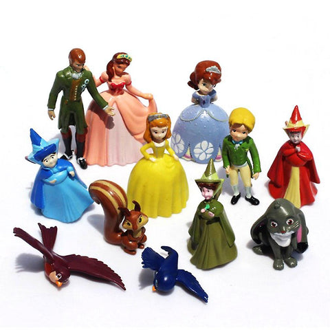 New 12pcs/lot Princess Action Figure Pvc Figure Collectible Model Toys 3-65cm ES1108ES1108