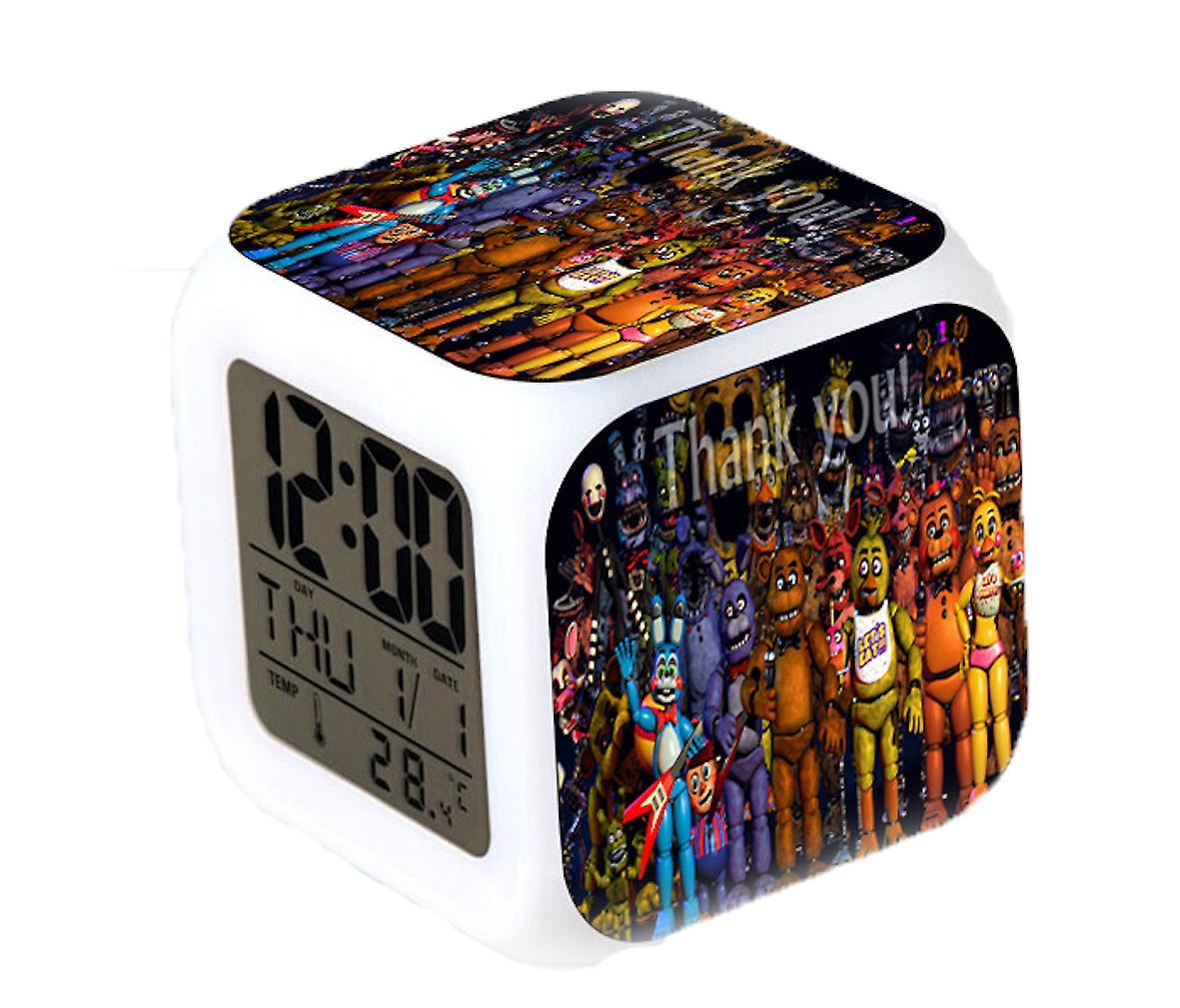 New Thermometer Glowing Cube Alarm Clock Five Night's At Freddy Square With Date Night ES1165ES1165