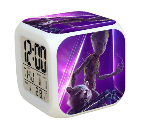 New Groot Tree Kids Digital Led Alarm Clock Night Light Glowing Desk Clock ES1266