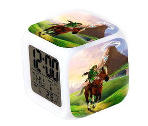 New Zelda Legends Led Colorful Electronic Animated Thermometer Glowing Cube Alarm Clock ES1359ES1359