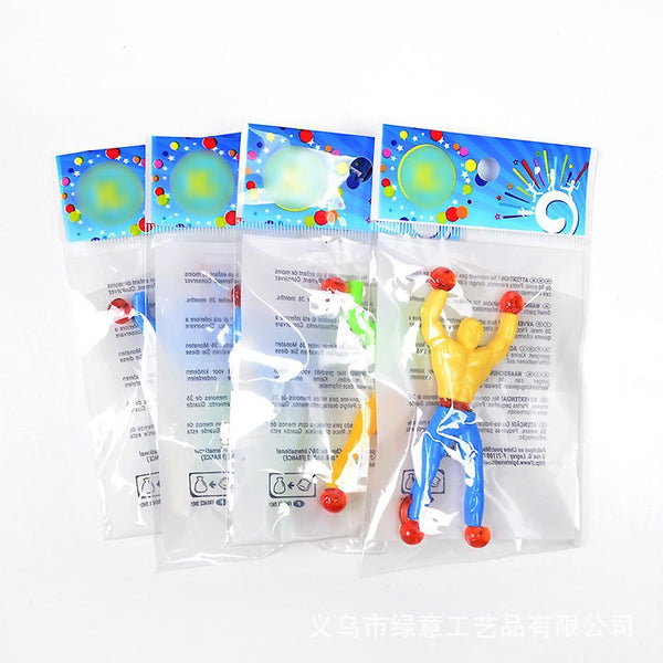 New 5pcs Wall Climber Spider-man Flip Bucket Sticky Spider-man Children's Toy Anti-stress ES2408ES2408