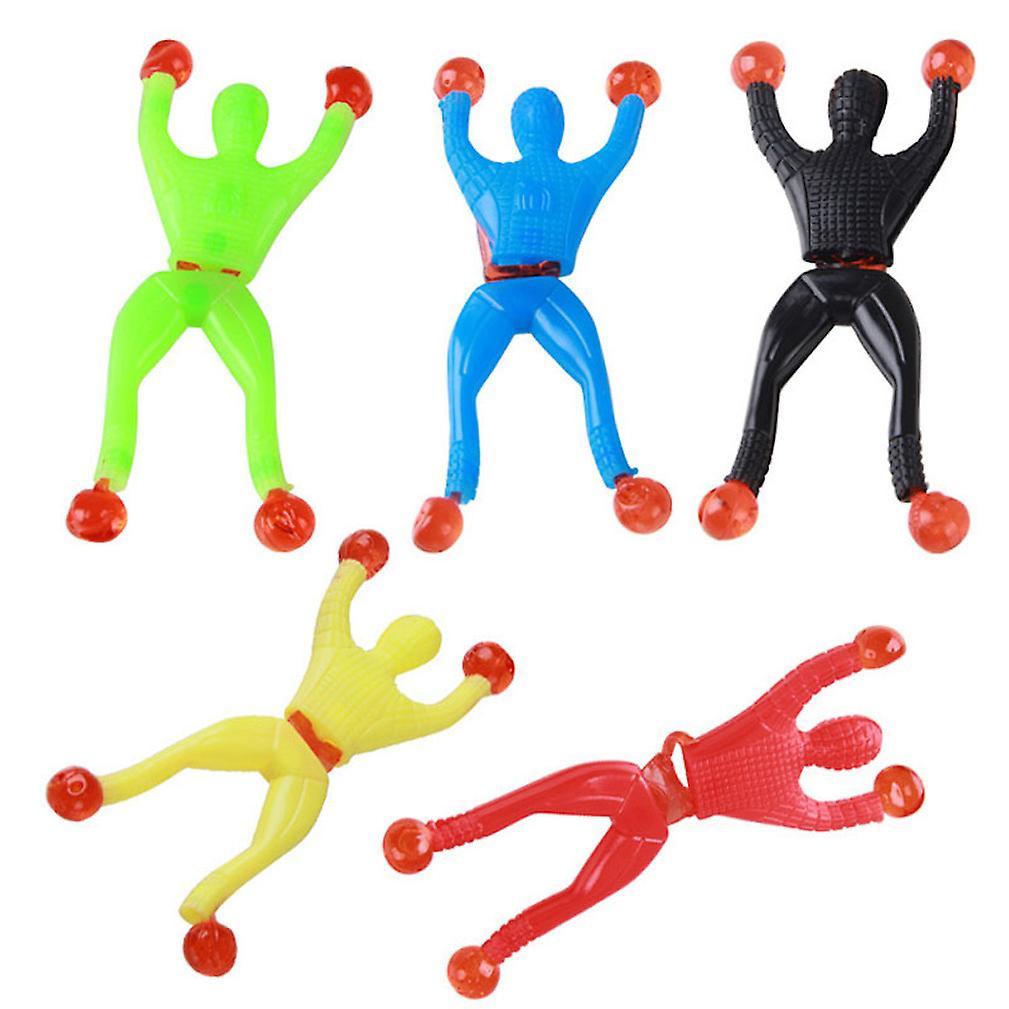 New 5pcs Wall Climber Spider-man Flip Bucket Sticky Spider-man Children's Toy Anti-stress ES2408ES2408