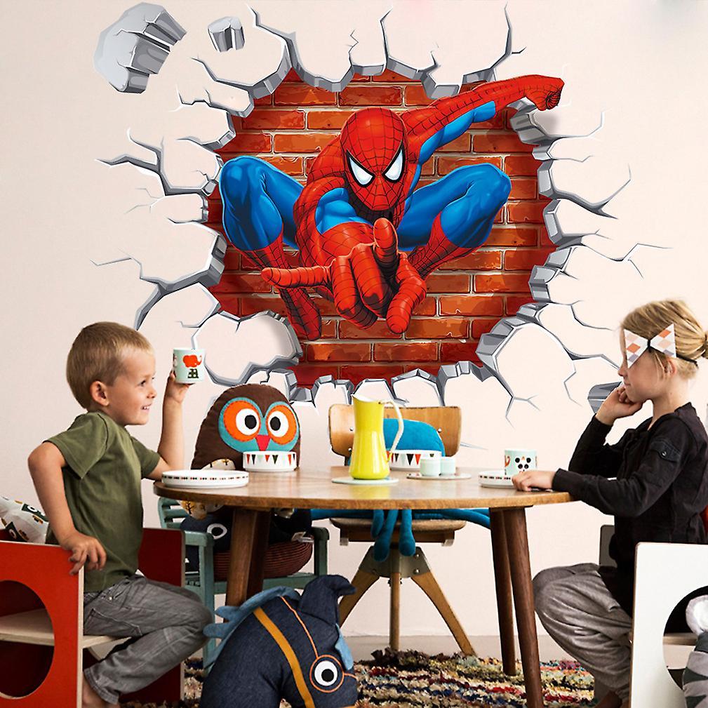 New 3d Spider-man Wall-mounted Children's Room Wall Stickers Decals Removable ES4718ES4718