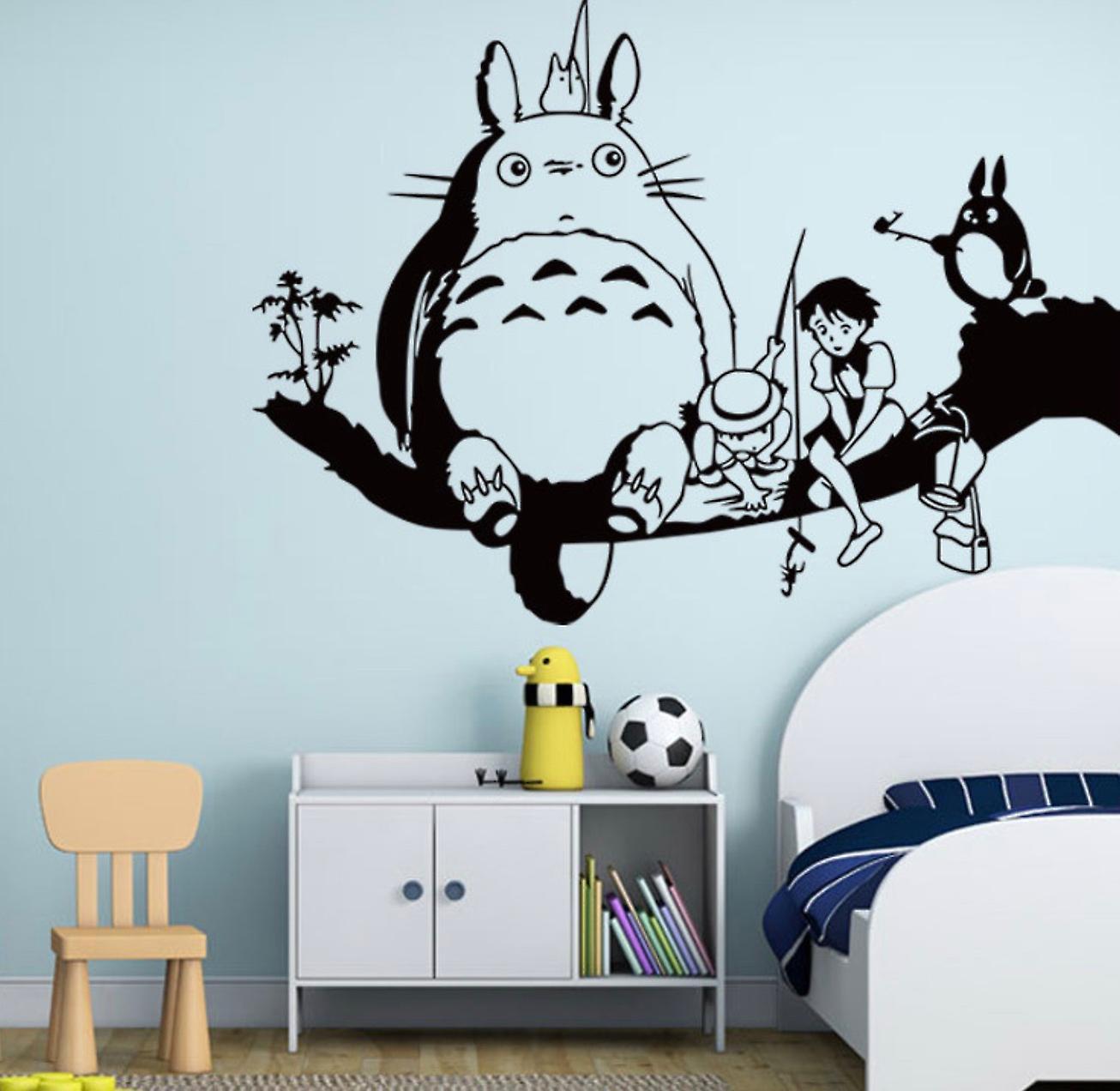 Totoro Wall Cute funny Stickerers On The TreeCartoon Funny Wallpaper Mural Decorative Wall Decals ES4826