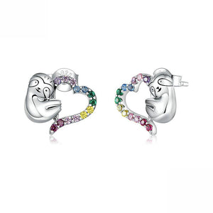 New Ear Studs Small Colorful Lovely Sloth S925 Antiallergy Earrings For Daily Use ES5622ES5622