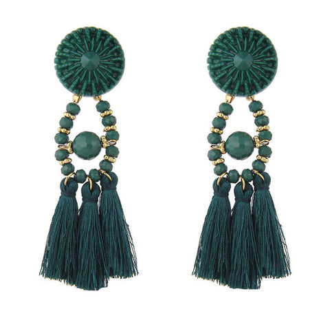 New Tassel Earrings Exaggerated Colorful Beads Tassel Earrings ES5946ES5946