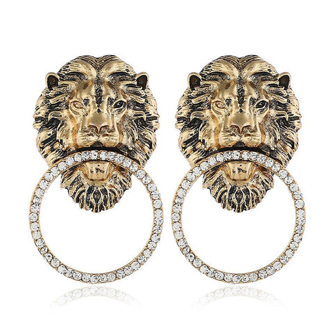 Special elegant Earringss Exaggerated Lion Alloy Diamond Acryli Alloy For Party ES5837