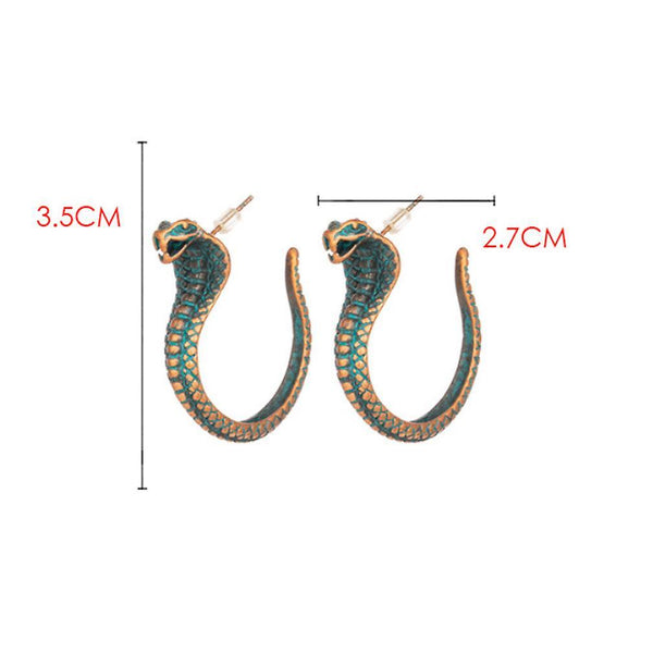 New Earrings Snake Green Alloy Ear Studs For Party ES6259ES6259