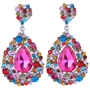 Crafted Colorful Wedding elegant Earringss Brincos Grandes Rhinestone Drop elegant Earringss ES6479