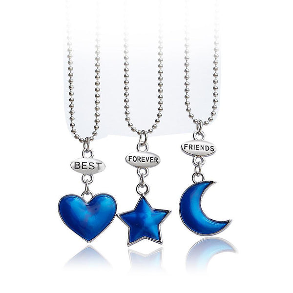 New Women Necklace Best Forever Friends Blue Alloy Pendant For Birthday Gift ES8408ES8408