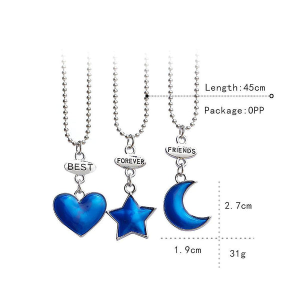 New Women Necklace Best Forever Friends Blue Alloy Pendant For Birthday Gift ES8408ES8408