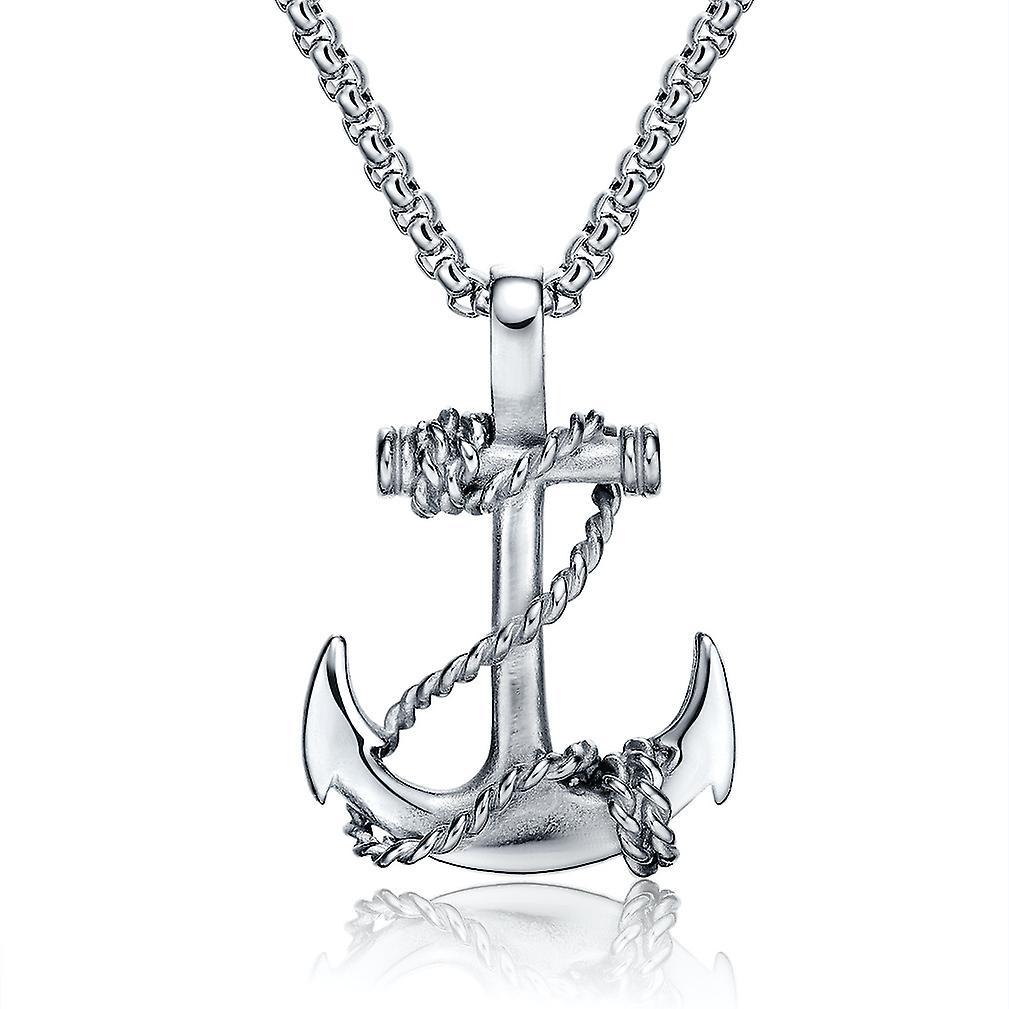 New Pendant Men Boat Anchor Cross Titanium Steel Women Necklace For Ball ES8495