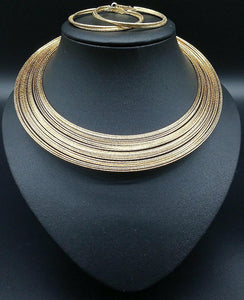 New Women Necklace Set African Multilayered Silk Alloy Collar For Exhibition ES8439ES8439