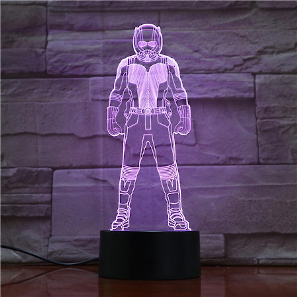 New Ant Man 3d Led Night Light Bedroom Table Lamp Color Changing ES8706ES8706