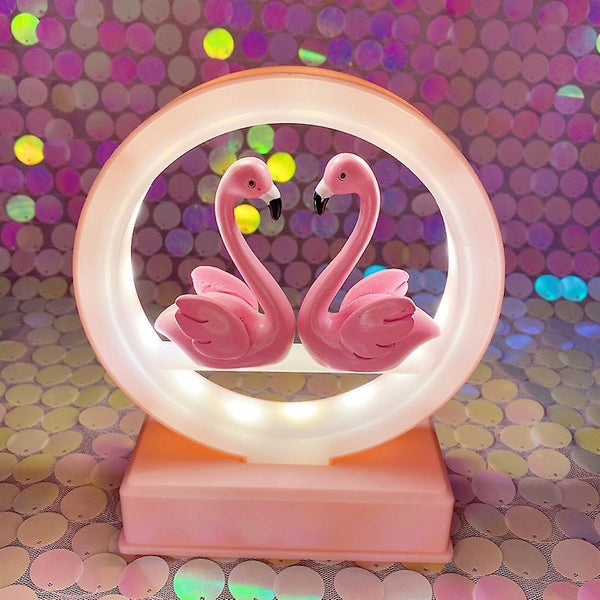 New Pink With Music Flamingo Small Night Light Lamp Decoration ES9141