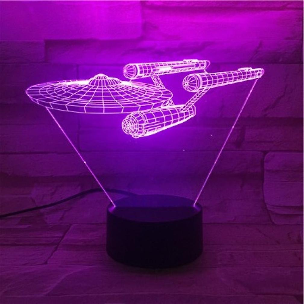 New 3d Small Night Light Star Trek Spaceship Led Seven-color Lights ES9124ES9124