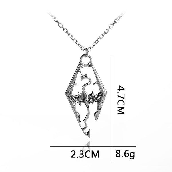 New Jewelry Dinosaur Skyrim Necklace Ancient Scroll Dragon Pendant ES11727