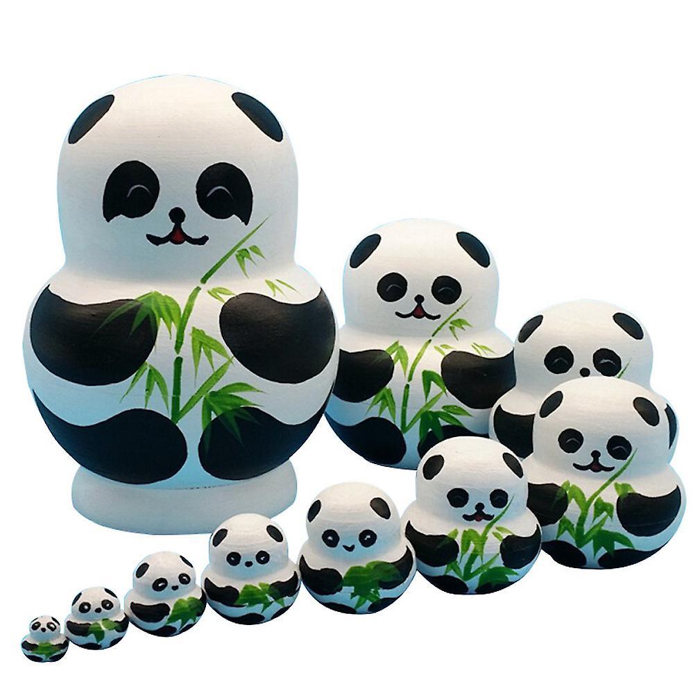 New Matryoshka Russian Panda Doll Children's Toys 10-layer Basswood Hand-painted ES11771ES11771