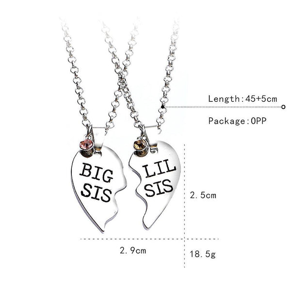 New Heart-shaped Multi-part Necklace Big Lil Sis ES12179