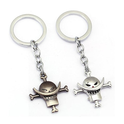 New 2pcs/lot Animated Accessories One Piece White Beard Keychain Key Ring ES12380