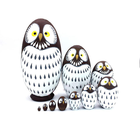 New Matryoshka 10-layer Owl Egg-shaped Russian Wooden Toy Craft ES12502ES12502