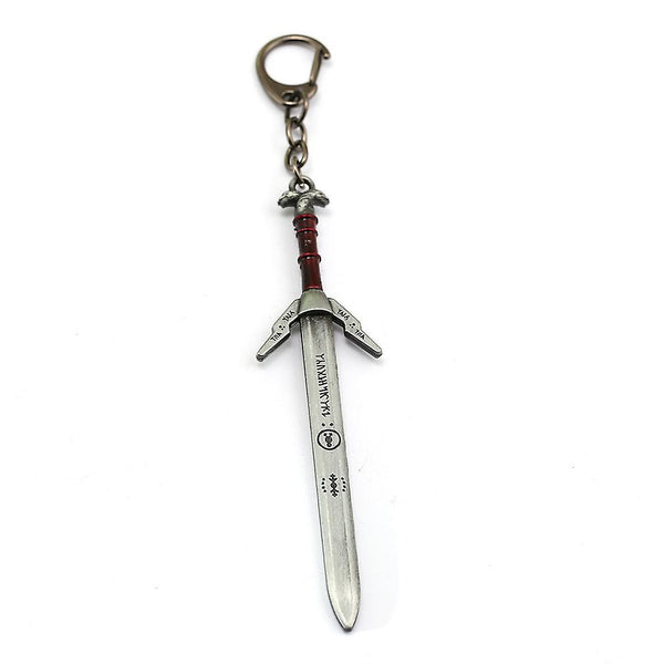 New 2pcs/lot Wild Hunt Geralt Of Rivia Hunting Magic Swords Keychain Key Ring Pendant ES12601