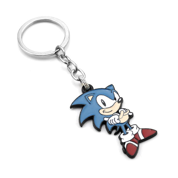 New 2pcs Sonic The Hedgehog Metal Keychains Hanging Ornament Necklace ES12604