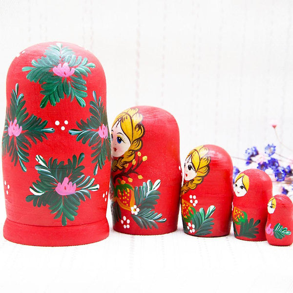 New Matryoshka Russian 5-layer Doll Children's Educational Toy Hand-crafted Basswood ES12646ES12646