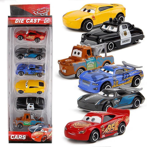 New 6pcs/lot Kids Boy Mini Racing Car Lightning Mcqueen Mater Alloy Sliding Toy ES12832ES12832