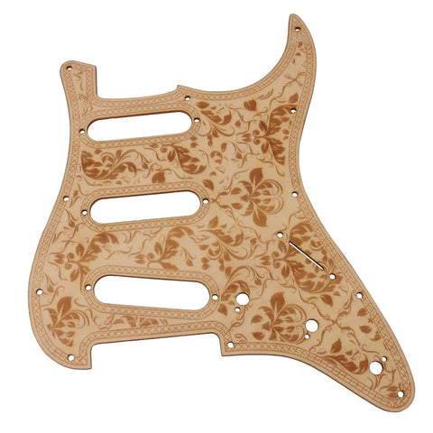 For 28.2x22.5cm Maple SSS Guitar Pickguard Scratchplate with Flower Pattern WS97