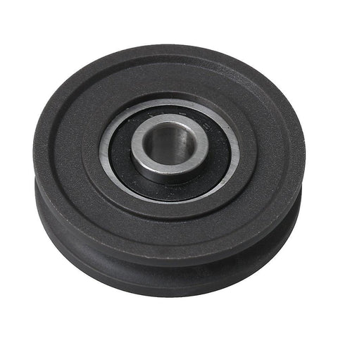 8x45x11.5mm 6000 Bearing Rail Pulley Passive Groove Rolloer Wheel BlackWS166