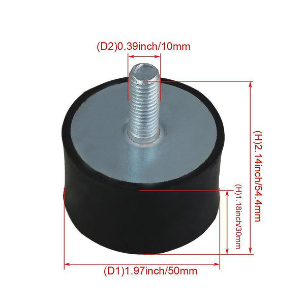 For VD 50pcs 30mm Rubber Shock Absorber Anti-Vibration Isolator Mounts M10 WS168